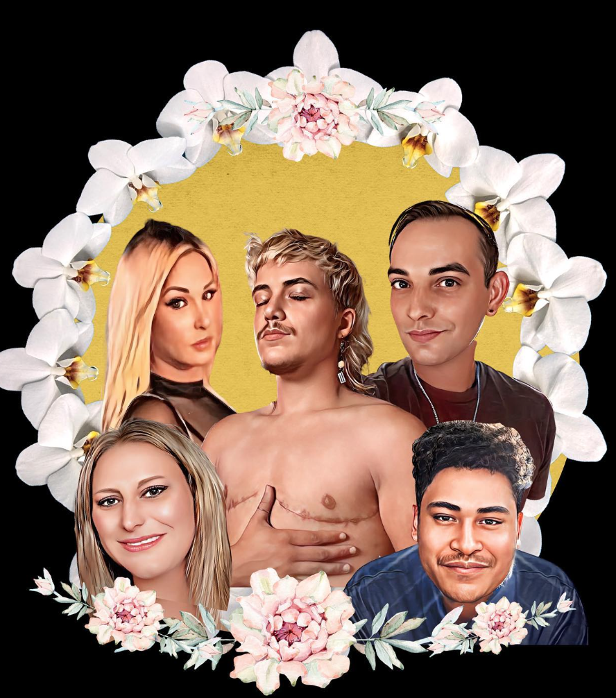 Artwork by jen white johnson in tribute to the 5 victims of the Club Q shooting